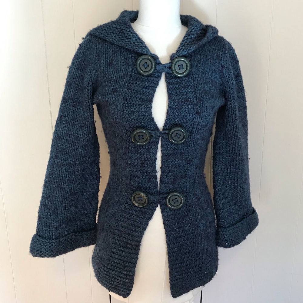 Forever 21 blue hooded cardigan